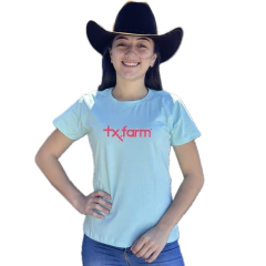 Camiseta Feiminina Texas Farm Azul Piscina CF129