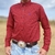 Camisa Life Western M/L Masculina Vermelha Logo Azul