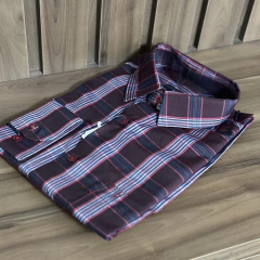 Camisa Masculina Sibra Country M/L Vinho 040063