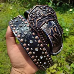 Cinto Tex Team Houston Feminino em Couro - Preto - comprar online