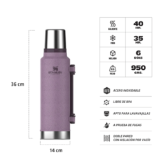 Termo Stanley Clasico 1.4 Lts. Asa Plegable lilac en internet