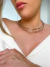 Choker rígida 2 fios banho em Ródio