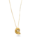 Colar Pingente Caracol com Pedra Natural Opala do Mar Banhado a Ouro 18k