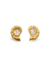 Brinco Caracol Dourado com Pedra Natural Opala do Mar Banhado a Ouro 18k