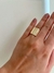 Anel Chapa Larga Cravejado Zircônia Banhado a Ouro 18k