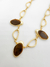 Colar de Pedra Natural Olho de Tigre Banhado a Ouro 18k na internet