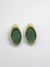 Brinco Oval de Pedra Natural Quartzo Verde Banhado a ouro 18k na internet