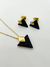 Conjunto Brinco e colar Geométrico de Pedra Natural Estrela Banhado a ouro 18k