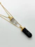 Colar Duplo com Turmalina Negra e Cristal Banhado a Ouro 18K