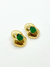 Brinco Orgânico Quartzo Verde Banhado a ouro 18k