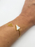Bracelete Geométrico de Pedra Natural Howlita Branca Banhado a ouro 18k