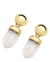 Brinco Cristal banhado a ouro 18k