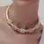 Colar Choker em Aro Acetinado Banhado a Ouro 18k com Detalhes em Prata