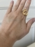 Anel Dourado Ajustável Argola Orgânica Banhado a Ouro 18k