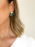 Brinco Esmaltado Verde com Dourado Banhado a Ouro 18k - comprar online
