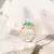 Anel Gota com Turmalina Verde Cravejado com Zircônias Brancas, banhado a ouro 18k - loja online
