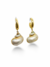 Brinco Concha com Detalhes Dourados Banhado a Ouro 18k