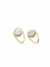 Brinco com pedra Natural Howlita e Detalhe vazado Banhado a ouro 18k