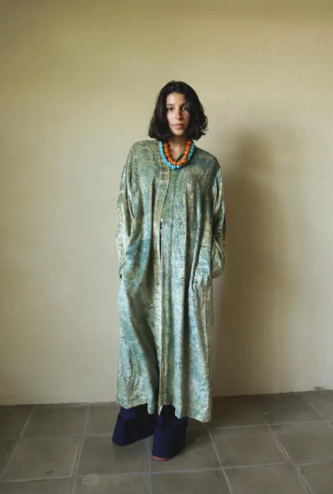 Abrigo Velvet Bagru Verde Claro - comprar en línea