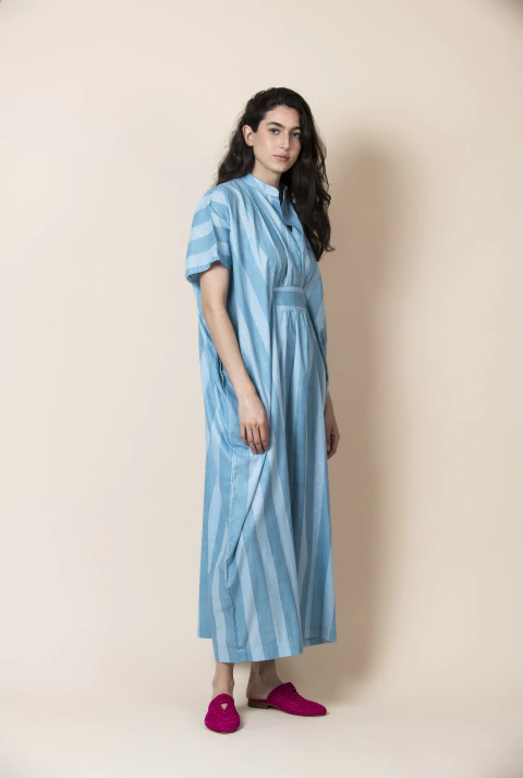 Kaftan Rayas Azul Cielo - comprar en línea