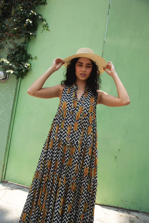 Vestido Summer Tigres grecas Negro - comprar en línea