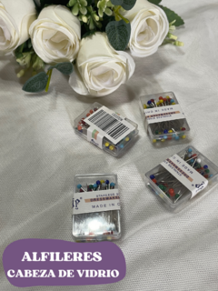 ALFILERES CABEZA DE VIDRIO X 50 UN. - comprar online