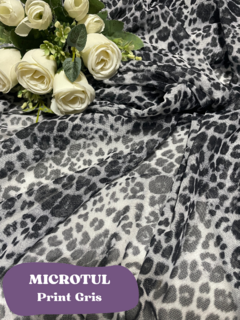 MICROTUL ELASTIZADO PRINT GRIS - comprar online