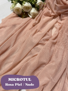 MICROTUL ELASTIZADO ROSA PIEL / NUDE