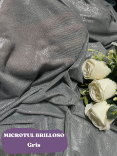 MICROTUL ELASTIZADO BRILLOSO GRIS - comprar online