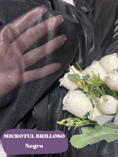 MICROTUL ELASTIZADO BRILLOSO NEGRO - comprar online