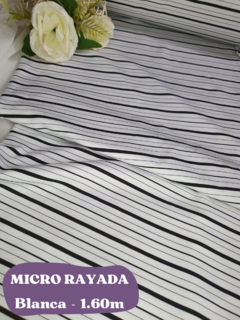 MICRO CON LYCRA RAYADA - BLANCA