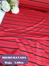 MICRO CON LYCRA RAYADA - ROJA