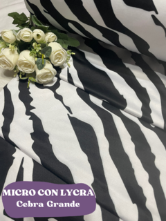 MICRO CON LYCRA BLANCA - CEBRA GRANDE - comprar online