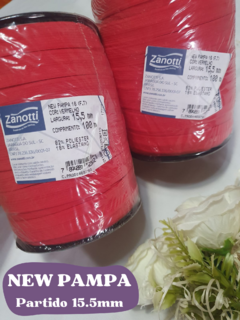 ELASTICO PARTIDO NEW PAMPA ROJO 15.5MM POR METRO