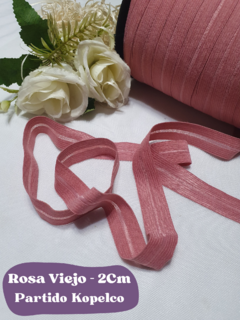 ELÁSTICO PARTIDO 2CM - ROSA VIEJO