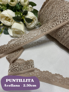 PUNTILLA ELASTIZADA 2.50CM - AVELLANA