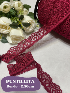 PUNTILLA ELASTIZADA 2.50CM - BORDO