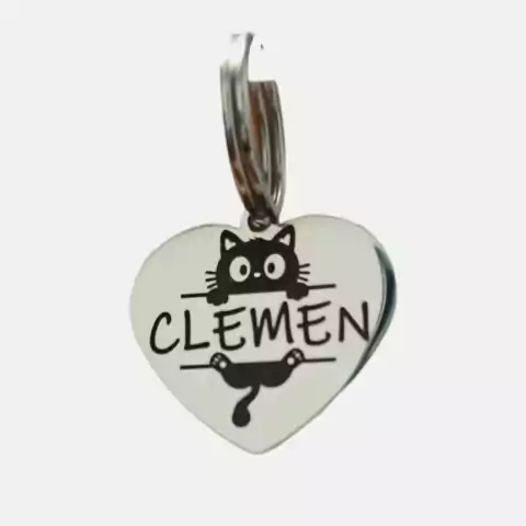 Chapita Identificación para Mascotas - acero quirúrgico - forma corazón 2.5 cm