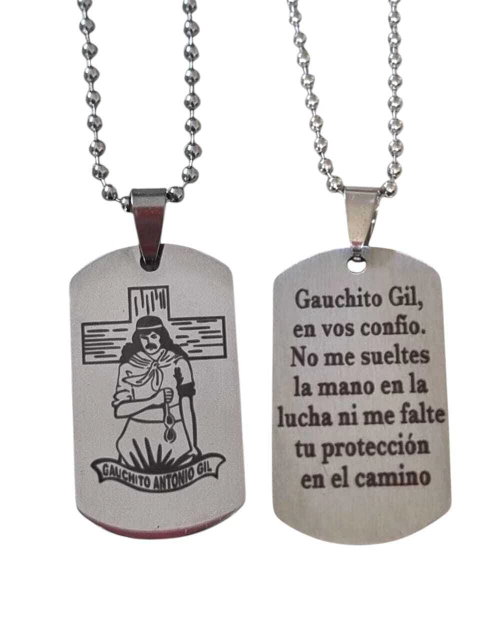 Collar Acero Quirúrgico Grabado Láser Gauchito Gil - comprar online