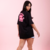 T-shirt Oversized Pula Cardio Preta - comprar online