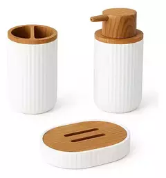 Set Juego De Baño Accesorios Ratan 3 Piezas - Ratán Home