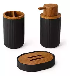 Set Juego De Baño Accesorios Ratan 3 Piezas
