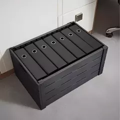 Cajon Canasto Plastico Simil Madera Plegable De 60 Litros