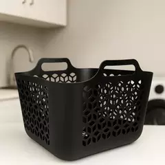 Cesto Canasto Ropa Organizador Con Asas Plastico 30 Lts Uz - Ratán Home