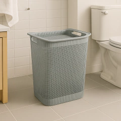 Canasto De Ropa Linum Plástico Con Tapa Tejido Premium - comprar online
