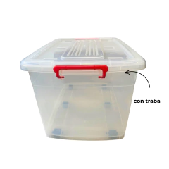 Caja 70 Lts Con Trabas TRANSLUCIDA - Ratán Home