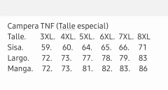 Campera TNF (Talle especial) - comprar online