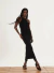 VESTIDO OPEN LONGO ESTILO NADADOR CUT OUT COM APLICACAO