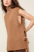 TOP ANIMALE CASACO GOLA ALTA SEM MANGA BEGE - comprar online