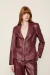 BLAZER ANIMALE DE COURO BOLSOS ZIPER FRONTAL